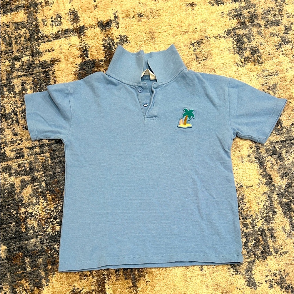 H&M Light Blue Kids Polo with Palm Tree Design